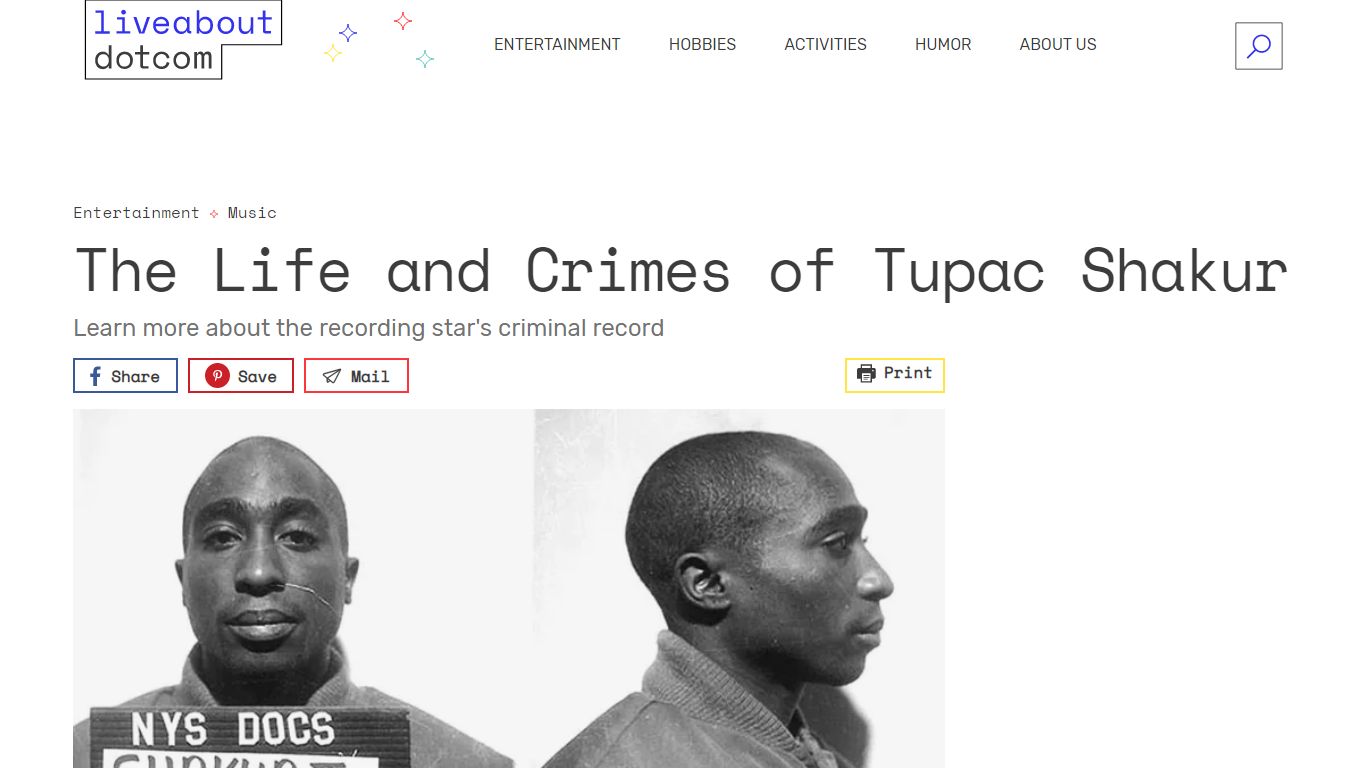 Tupac Shakur: Mugshot, Criminal History, and Death - LiveAbout